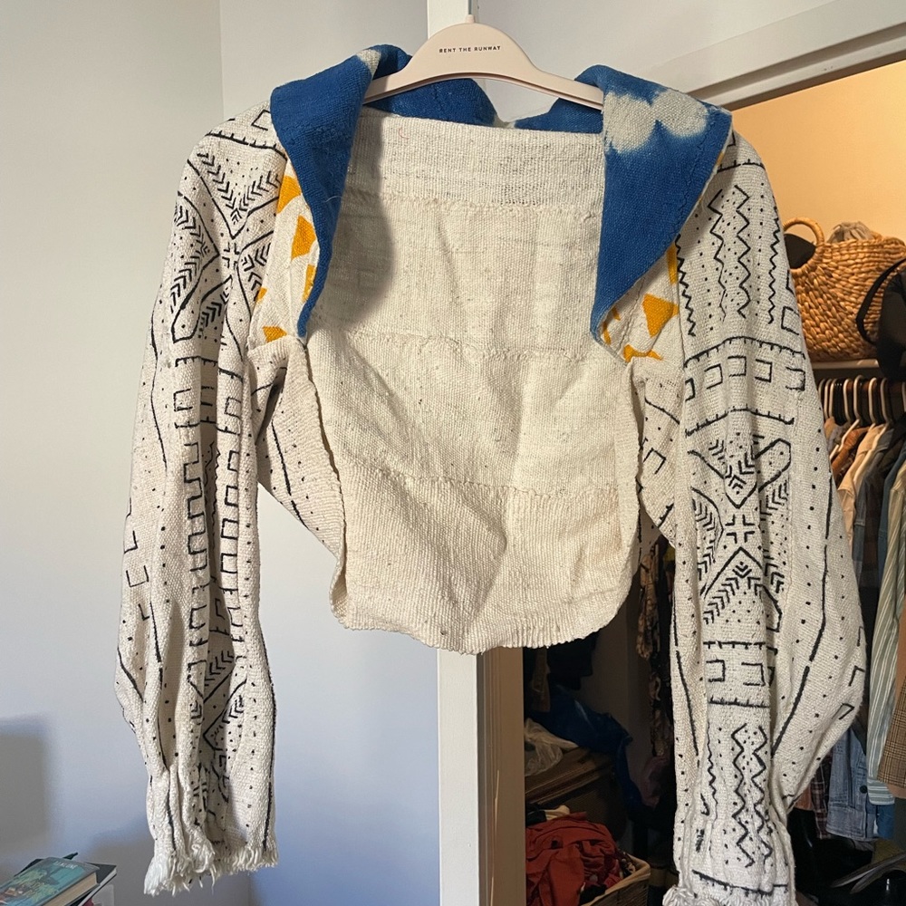 Hand painted mudcloth shrug